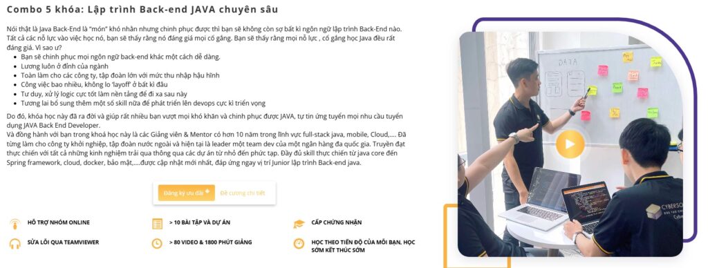khóa học lập trình backend online