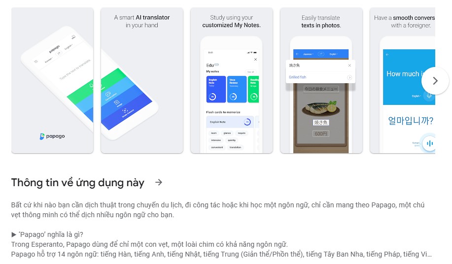Naver Papago - Ứng Dụng Dịch Tiếng Anh Chuyên Nghiệp