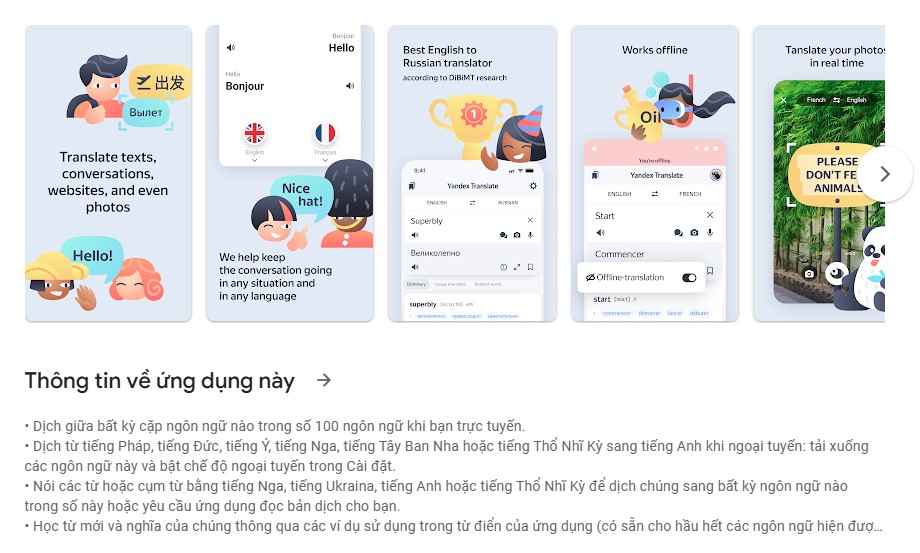 Yandex.Translate - Ứng Dụng Dịch Tiếng Anh Mạnh Mẽ