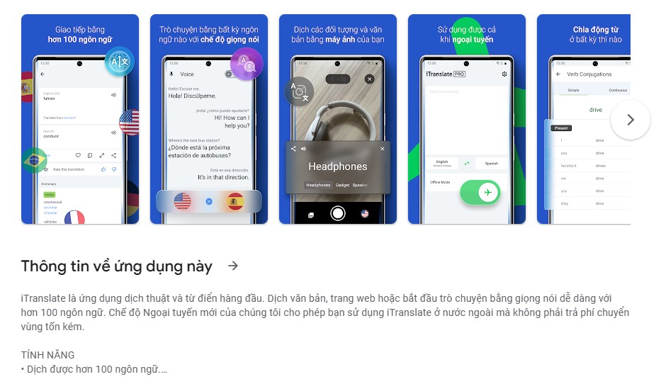 iTranslate - Dịch Tiếng Anh Đa Ngôn Ngữ