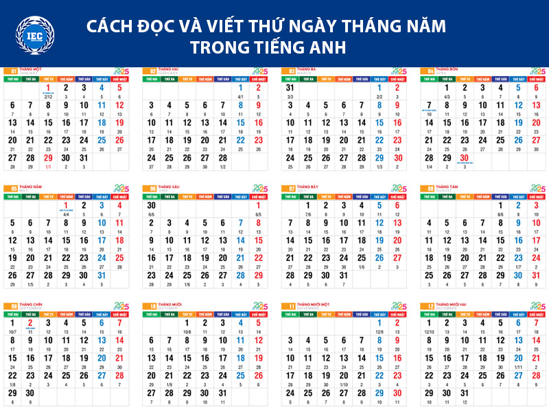 cách đọc và viết thứ ngày tháng năm tiếng anh