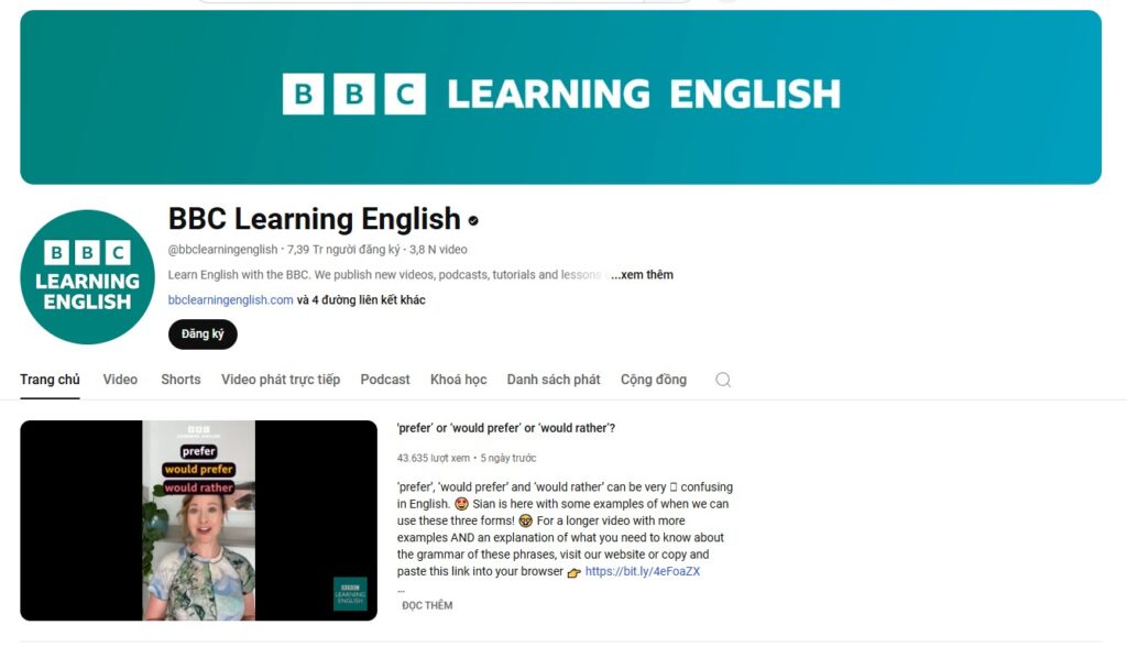 luyện nghe tiếng anh BBC Learning English