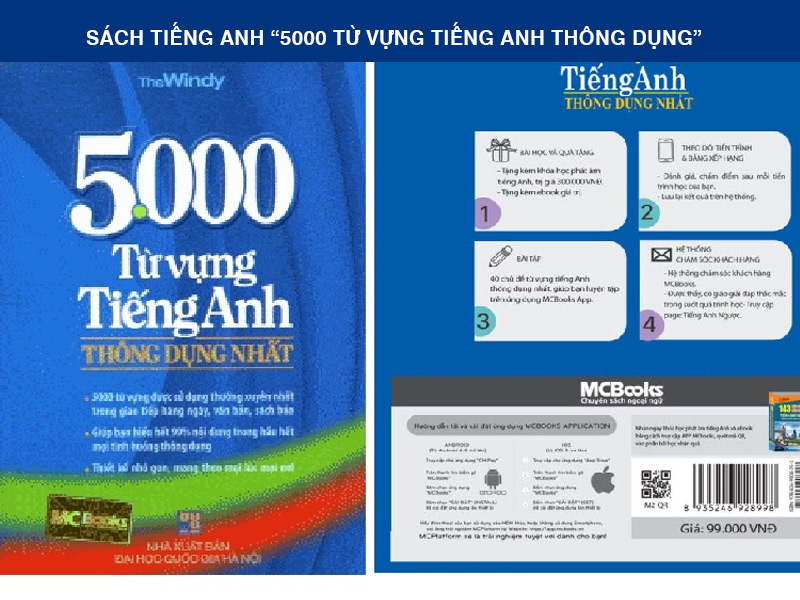 Sách Tiếng Anh “5000 Từ Vựng Tiếng Anh Thông Dụng Nhất – The Windy”
