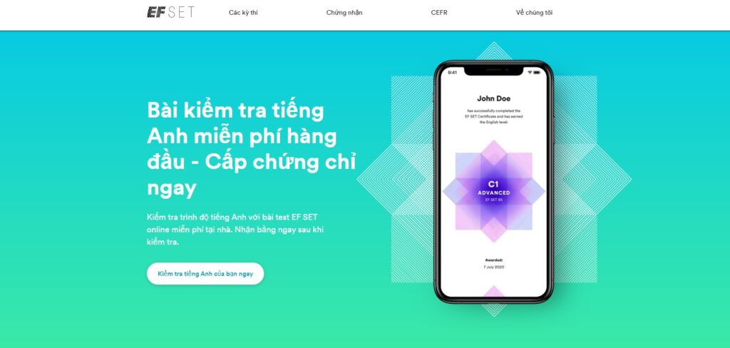 Website Test Tiếng Anh - EF SET (EF Standard English Test)
