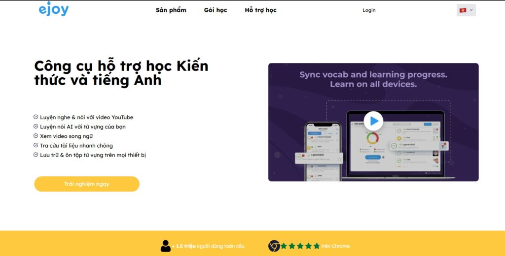 ứng dụng học tiếng anh qua bài hát eJoy English