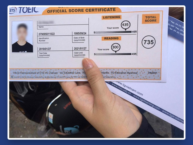 Bằng Tiếng Anh TOEIC