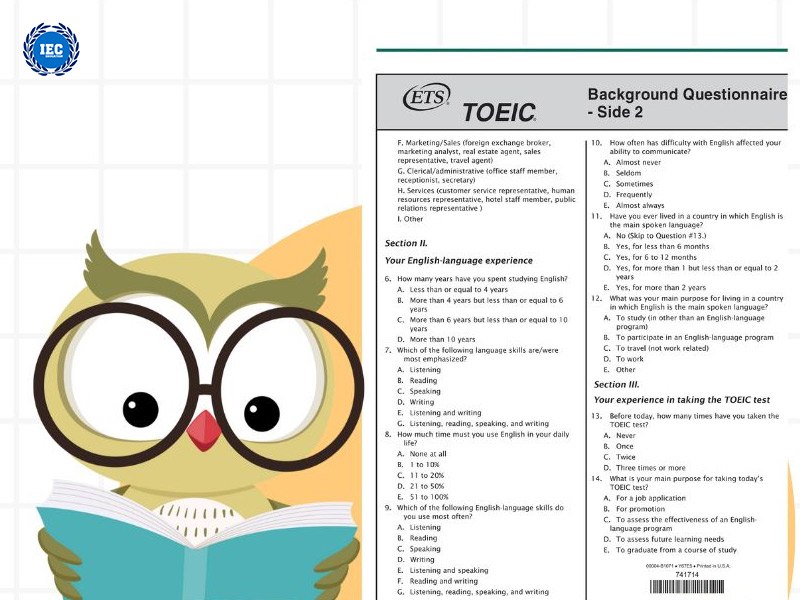 Cấu trúc bài thi TOEIC 2 kỹ năng